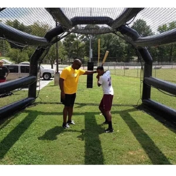 20x16ft Commercial PVC Inflatable Batting Cages Baseball Sport Games with Net Black - Image 3