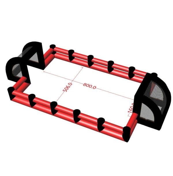 40x20ft Inflatable Football Field Bubble Red and Black Soccer Pitch with Air Blower - Image 4