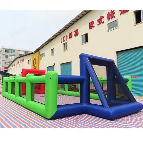 Giant Portable 12m/40ft Inflatable Football Field Inflatable Football Soccer Pitch with Blower and Balls - Image 6