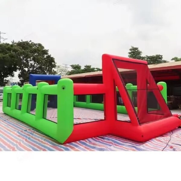 Giant Portable 12m/40ft Inflatable Football Field Inflatable Football Soccer Pitch with Blower and Balls - Image 5