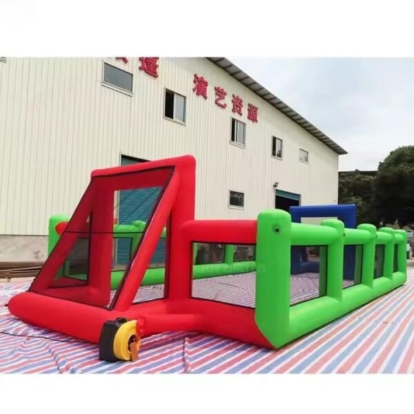 Giant Portable 12m/40ft Inflatable Football Field Inflatable Football Soccer Pitch with Blower and Balls - Image 4