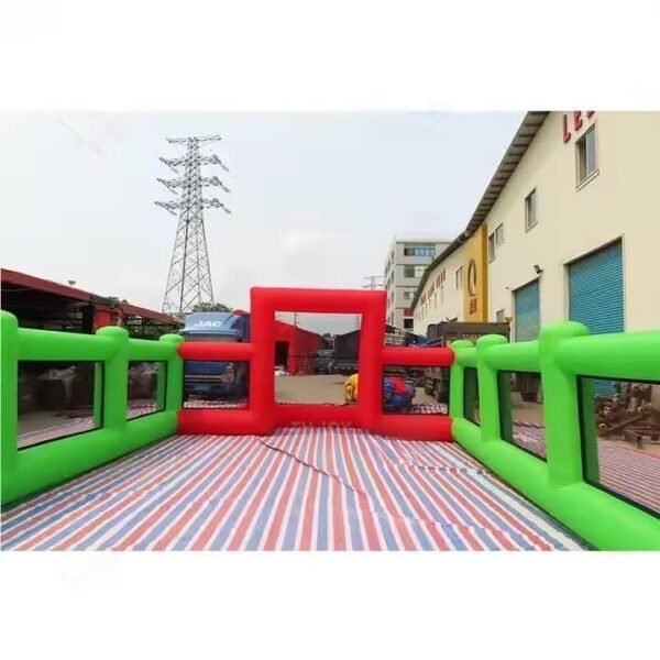 Giant Portable 12m/40ft Inflatable Football Field Inflatable Football Soccer Pitch with Blower and Balls - Image 3