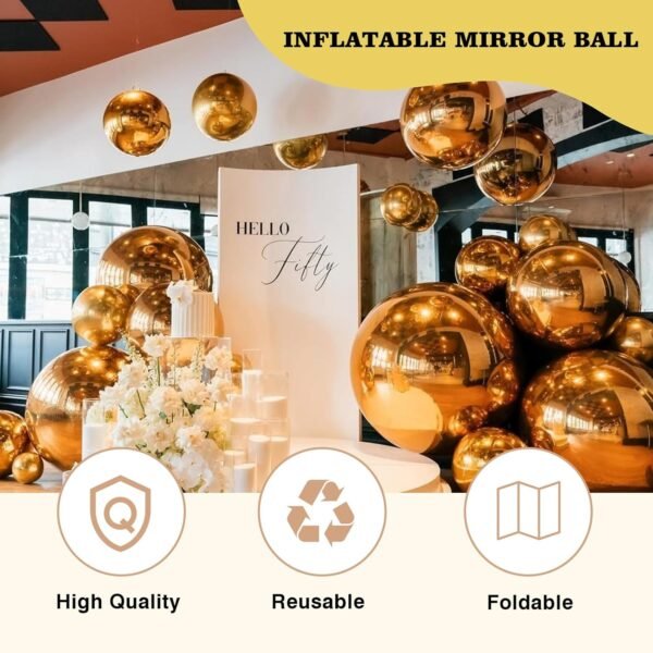 Inflatable Mirror Ball Gold