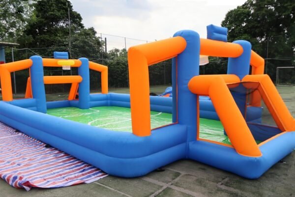 Inflatable Soccer Basketball Sports Court Inflatable Soccer Pitch Field 2 in 1 Multiple Sport Game (with Floor mat) - Image 2