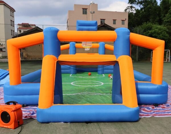 Inflatable Soccer Basketball Sports Court Inflatable Soccer Pitch Field 2 in 1 Multiple Sport Game (with Floor mat) - Image 3