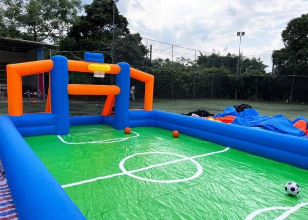 Inflatable Soccer Basketball Sports Court Inflatable Soccer Pitch Field 2 in 1 Multiple Sport Game (with Floor mat) - Image 4