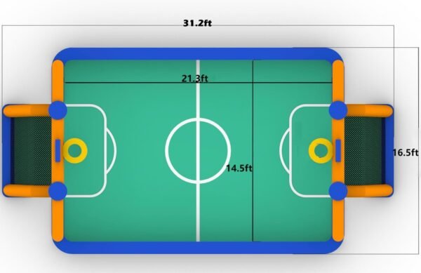 Inflatable Soccer Basketball Sports Court Inflatable Soccer Pitch Field 2 in 1 Multiple Sport Game (with Floor mat) - Image 5