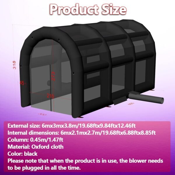 19.68ft x 9.84ft Inflatable Tennis Tent Baseball Cage Football Court Cage Inflatable Baseball Field Softball Batting  Pitching Cage - Image 5