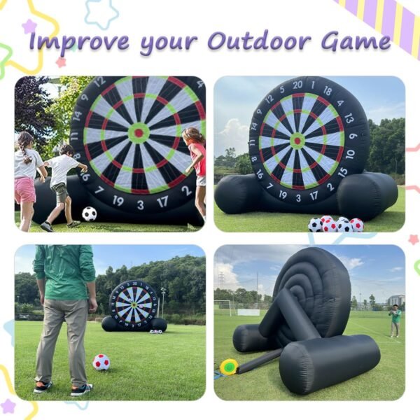 Outdoor Inflatable Soccer Darts Board Giant  Soccer Darts Board with 8pcs Soccer Ball &370W Blower - Image 4