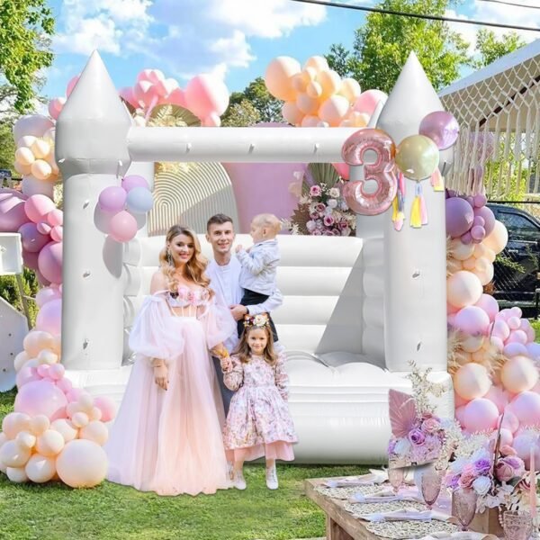 White Inflatable Bounce House Wedding
